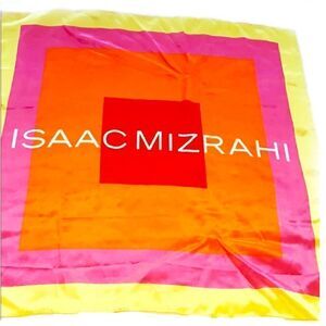 Bold color block Isaac Mizrahi silk scarf